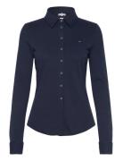 1985 Slim Pique Btn Down Ls Navy Tommy Hilfiger
