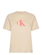 Hero Ss Classic Monologo Cneck T Beige Calvin Klein Jeans