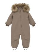 Baby Snowsuit W. Fake Fur Brown En Fant