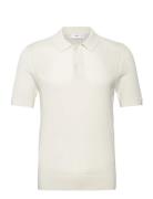 Openwork Knitted Cotton Polo Shirt White Mango