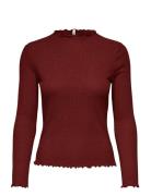 Onlemma Life Ls Glitter Top Jrs Noos Burgundy ONLY