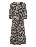 Structure Flounce Midi Dress Black Bubbleroom