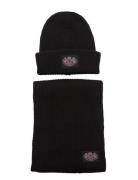 Cheetah Crest Scarf / Beanie Set Black Juicy Couture
