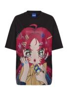 Over D Tee_B_4 Black HUGO BLUE