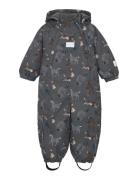 Snow Suit Aop Grey Minymo