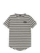 T-Shirt Stripe Badge Patterned Indian Blue Jeans