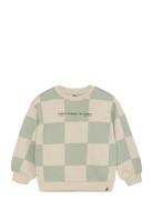 Over D Sweater Check Print Cream Daily 7