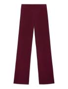 Knitted Trousers With Elastic Waistband Burgundy Mango