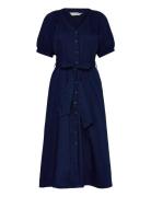 Zaves Chambray Ss Dress Navy French Connection
