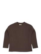 Modal Rib Ls Blouse W. Drop Shoulder Brown Copenhagen Colors