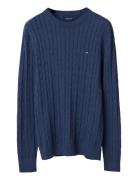 Cotton Cable Knitted Sweater Navy Lexington Clothing