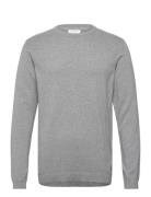 O Neck Recycled Yarn Knit Grey Lindbergh