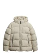 Hooded 5 Baffle Sports Puffer Cream Superdry