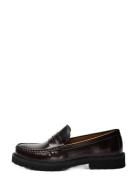 Slmhugo Leather Penny Loafer Noos Brown Selected