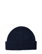 Slmmason Merino Sailor Wool Beanie Navy Selected