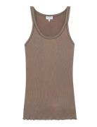 Silk Top W/ Elastic Band Brown Rosemunde