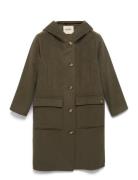 Mmkenya Hoodie Wool Coat Khaki MOS MOSH