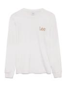 Ls Wobbly Lee Tee White Lee Jeans