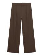 Low-Rise Wide-Leg Trousers Brown Mango