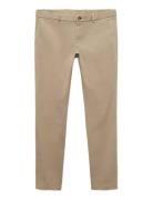 Barna Slim-Fit Twill Chino Trousers Beige Mango