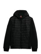 Hood Storm Fleece Hybrid Jkt Black Superdry Sport