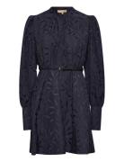 Jacquard Mini Dress Navy By Ti Mo