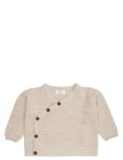 Merino Baby Cross-Over Cardigan In Garter Stitch Cream Copenhagen Colo...