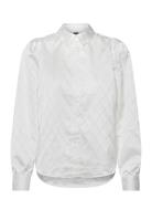 Vmviga Jacquard Ls Shirt Wvn Ga White Vero Moda