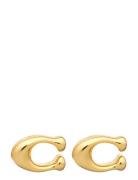 Coach Signature C Stud Earrings Gold Coach Accessories