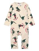 Tnsbholiday L_S Rib Jumpsuit Cream The New