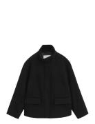 Short Wool Jacket With Zip Black GANT