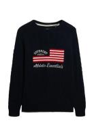 Slouchy Cable Flag Knit Black Superdry