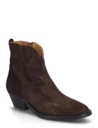 Booties - Wedgel - With Zip Brown ANGULUS