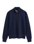 Sacker Rib Half Zip Blue GANT
