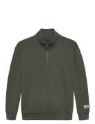 Texture Half Zip Sweatshirt Khaki Tommy Hilfiger