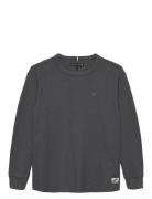 Tetxured Waffle Tee Ls Grey Tommy Hilfiger