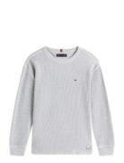 Tetxured Waffle Tee Ls Grey Tommy Hilfiger