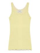 Silk Top W/ Lace Yellow Rosemunde