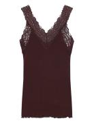 Rwbernadine Sl Lace Top Brown Rosemunde