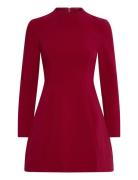 Delphi Long Sleeve Mini Dress Red Bardot