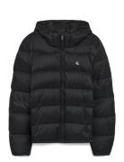 Ls Nylon Zip Off Hood Down Puffe Black Calvin Klein Jeans