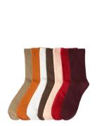 Sock 7 P Red Neutrals Patterned Lindex