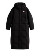 Tjw Alaska Grid Dwn Mxi Coat Ext Black Tommy Jeans