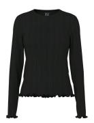 Pcmarie Ls O-Neck Poin Top Jrs Noos Bc Black Pieces