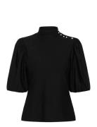 Gzrifa Button Balloon Top Black Gestuz