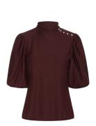 Gzrifa Button Balloon Top Burgundy Gestuz