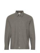 Ls Solid Silk Wool Easy Shirt Grey Calvin Klein