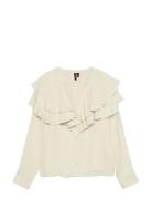 Vmlizzi Ls Flounce Top Wvn Ga Cream Vero Moda