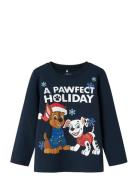 Nmmstellan Paw Ls Top Cplg Navy Name It