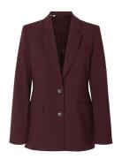 Slfrita Ls Classic Blazer Mel Noos Burgundy Selected